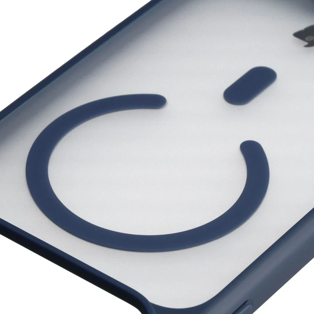 Etui z pierścieniem magnetycznym + szkło hartowane Bizon MatteO Pack do Apple iPhone 17 Pro Max przydymione-granatowe