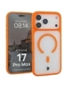 Etui z pierścieniem magnetycznym + szkło hartowane Bizon MatteO Pack do Apple iPhone 17 Pro Max przydymione-pomarańczowe