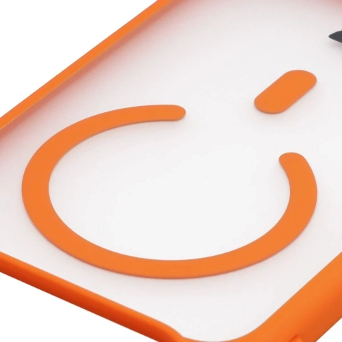 Etui z pierścieniem magnetycznym + szkło hartowane Bizon MatteO Pack do Apple iPhone 17 Pro Max przydymione-pomarańczowe