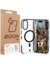 Etui z pierścieniem magnetycznym Bizon Case Marco do Apple iPhone 17 przezroczyste z czarną ramką
