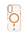 Etui z pierścieniem magnetycznym Bizon Case Marco do Apple iPhone 17 przezroczyste z pomarańczową ramką