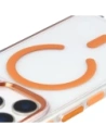 Etui z pierścieniem magnetycznym Bizon Case Marco do Apple iPhone 17 Pro przezroczyste z pomarańczową ramką