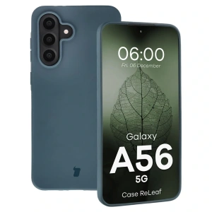 Etui z recyklingu Bizon Case ReLeaf do Samsung Galaxy A56 5G ciemnoniebieskie