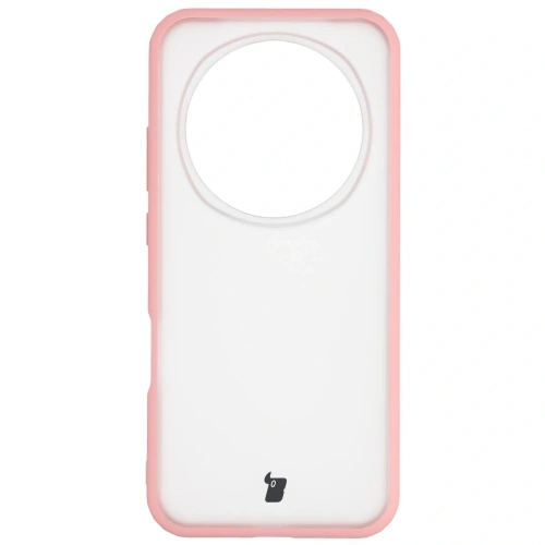 Etui Bizon Case Angelo do Honor Magic8 Pro półprzezroczyste z jasnoróżową ramką