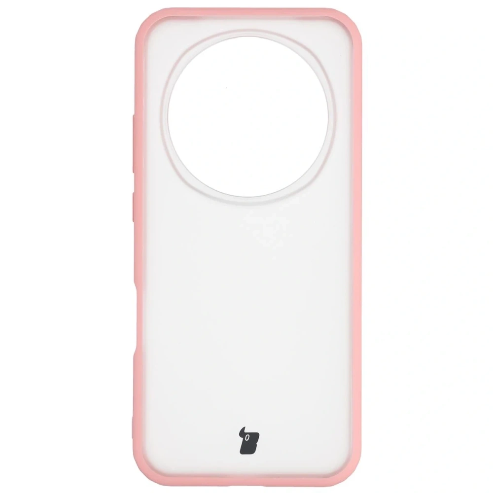 Etui Bizon Case Angelo do Honor Magic8 Pro półprzezroczyste z jasnoróżową ramką