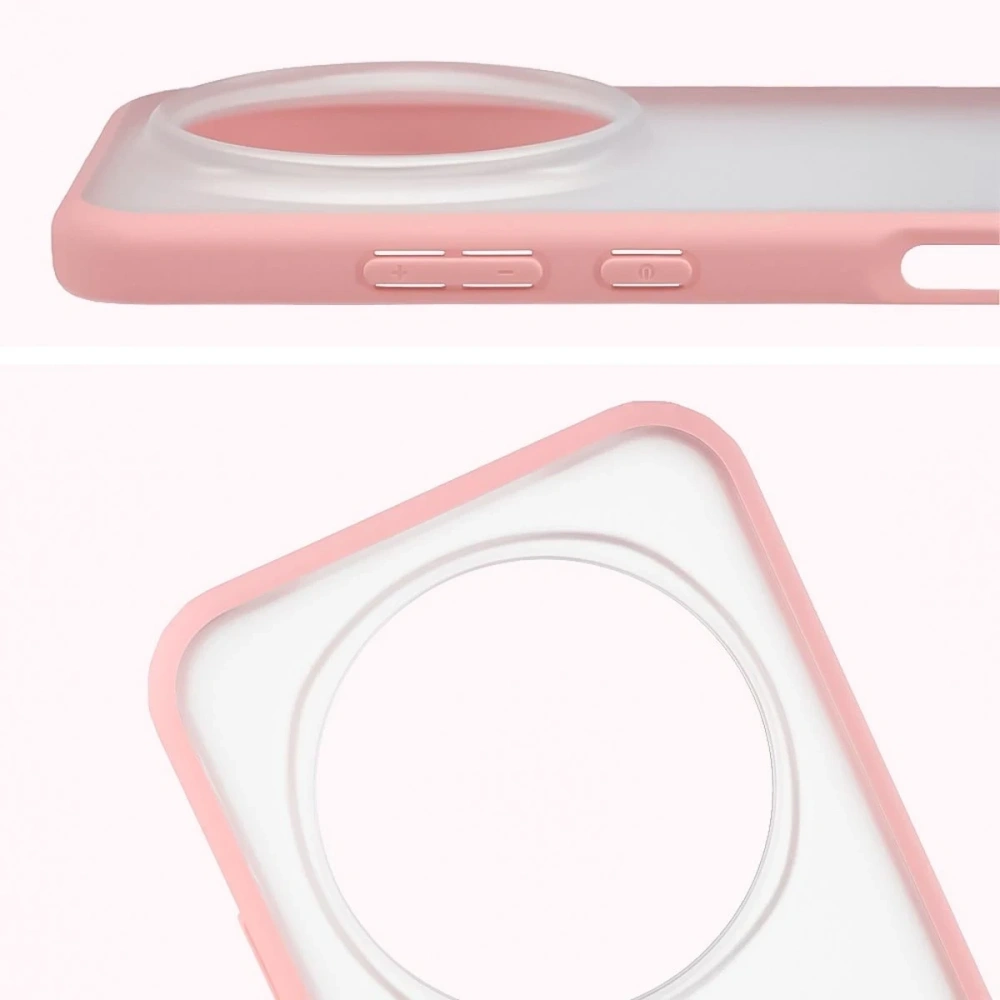 Etui Bizon Case Angelo do Honor Magic8 Pro półprzezroczyste z jasnoróżową ramką