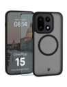 Etui z pierścieniem magnetycznym + szkło hartowane Bizon MatteO Pack do OnePlus 15 przydymione-czarne
