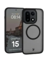 Etui z pierścieniem magnetycznym + szkło hartowane Bizon MatteO Pack do OnePlus 15 przydymione-czarne