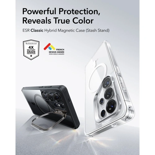 Etui ESR Classic Hybrid Kickstand MagSafe do Samsung Galaxy S26 Ultra Clear/black