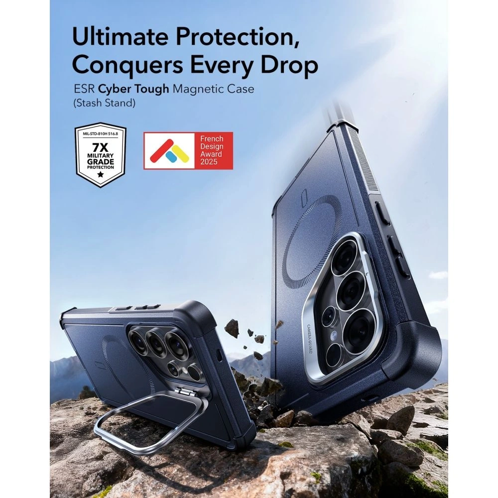 Etui ESR Cyber Tough Kickstand MagSafe do Samsung Galaxy S26 Ultra Blue
