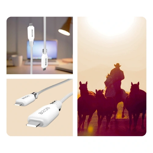 Kabel z oplotem Bizon Cable C354 USB-C / USB-C 60W 1m