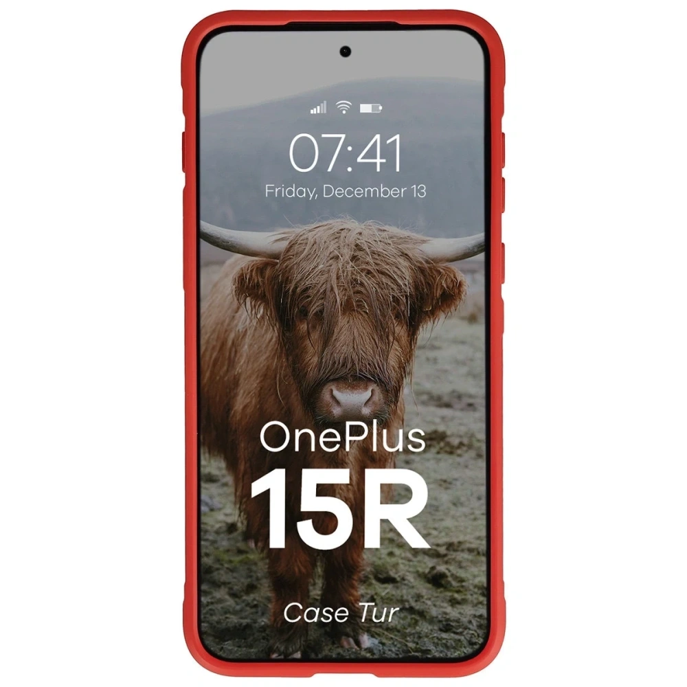 Pancerne etui Bizon Case Tur do OnePlus 15R czerwone