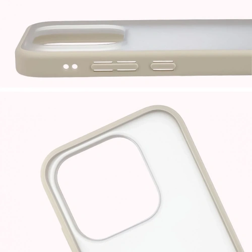 Etui Bizon Case Angelo do Xiaomi 17 półprzezroczyste z beżową ramką