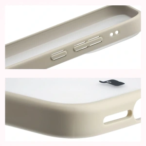 Etui Bizon Case Angelo do Xiaomi 17 półprzezroczyste z beżową ramką