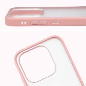 Etui Bizon Case Angelo do Xiaomi 17 półprzezroczyste z jasnoróżową ramką