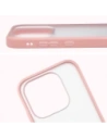 Etui Bizon Case Angelo do Xiaomi 17 półprzezroczyste z jasnoróżową ramką