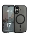 Etui z pierścieniem magnetycznym + szkło hartowane Bizon MatteO Pack do Apple iPhone 17 przydymione-czarne