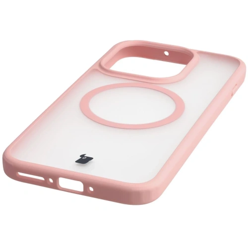 Etui z pierścieniem magnetycznym + szkło hartowane Bizon MatteO Pack do OnePlus 15 przydymione-jasnoróżowe