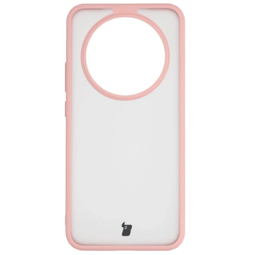Etui Bizon Case Angelo do Honor Magic8 Lite półprzezroczyste z jasnoróżową ramką