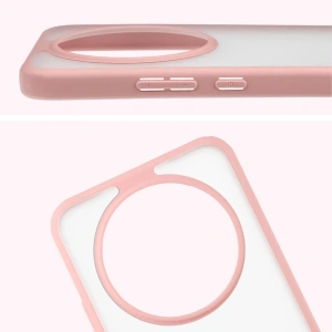 Etui Bizon Case Angelo do Honor Magic8 Lite półprzezroczyste z jasnoróżową ramką