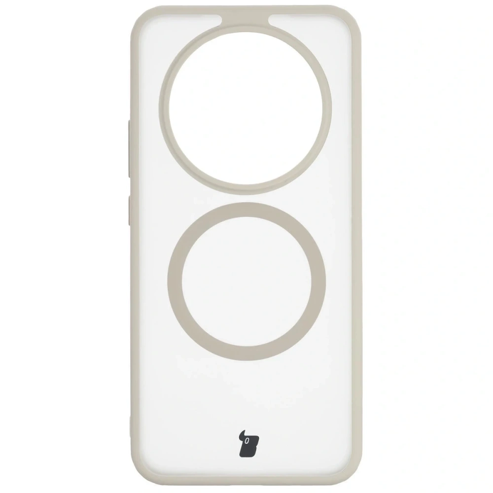 Etui z pierścieniem magnetycznym Bizon Case MatteO do Honor Magic8 Lite przydymione-beżowe