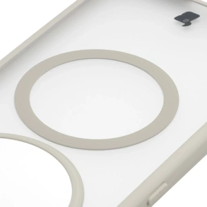 Etui z pierścieniem magnetycznym Bizon Case MatteO do Honor Magic8 Lite przydymione-beżowe