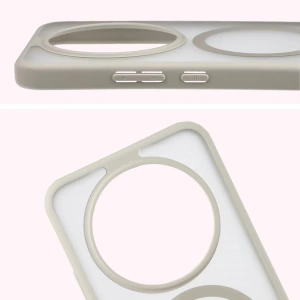 Etui z pierścieniem magnetycznym Bizon Case MatteO do Honor Magic8 Lite przydymione-beżowe