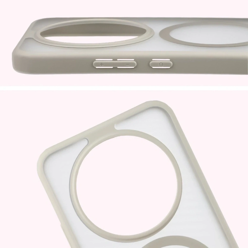 Etui z pierścieniem magnetycznym Bizon Case MatteO do Honor Magic8 Lite przydymione-beżowe