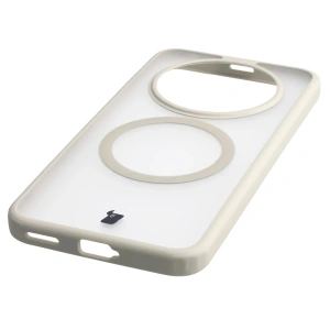 Etui z pierścieniem magnetycznym Bizon Case MatteO do Honor Magic8 Lite przydymione-beżowe