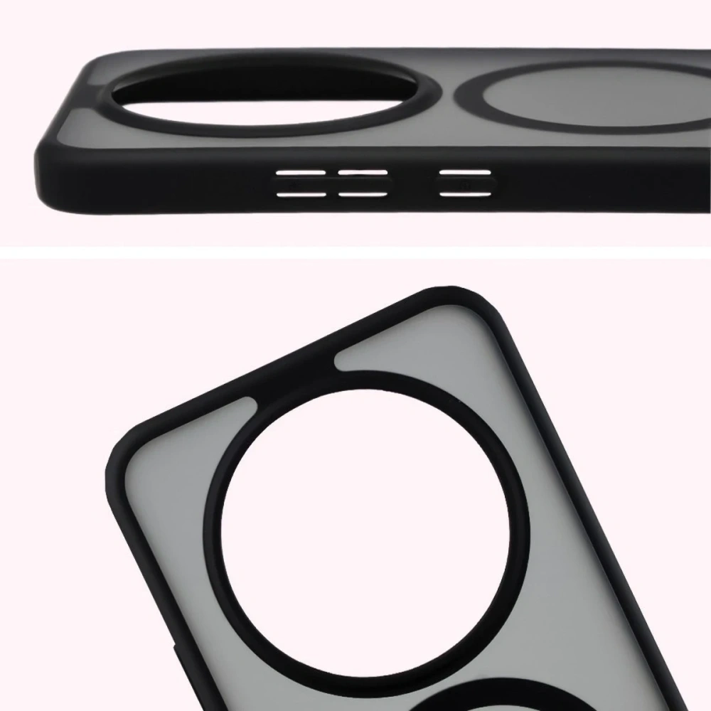 Etui z pierścieniem magnetycznym Bizon Case MatteO do Honor Magic8 Lite przydymione-czarne