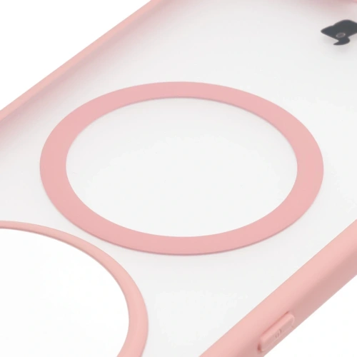 Etui z pierścieniem magnetycznym Bizon Case MatteO do Honor Magic8 Lite przydymione-jasnoróżowe