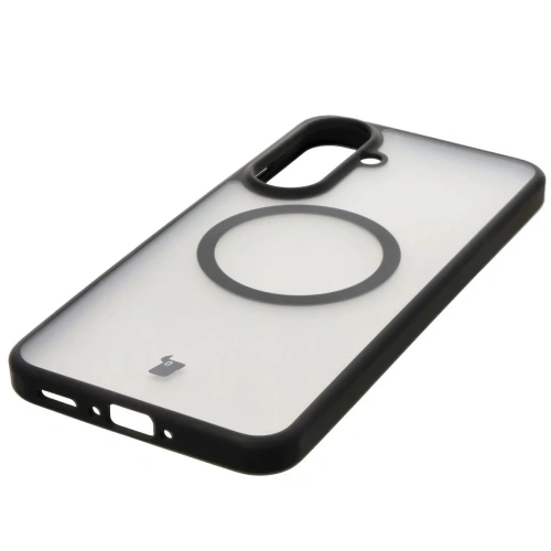 Etui z pierścieniem magnetycznym + szkło hartowane Bizon MatteO Pack do Samsung Galaxy A56 5G przydymione-czarne