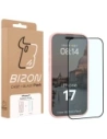 Etui z pierścieniem magnetycznym + szkło hartowane Bizon MatteO Pack do Apple iPhone 17 przydymione-jasnoróżowe