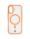 Etui z pierścieniem magnetycznym + szkło hartowane Bizon MatteO Pack do Apple iPhone 17 przydymione-pomarańczowe
