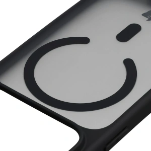 Etui z pierścieniem magnetycznym + szkło hartowane Bizon MatteO Pack do Apple iPhone 17 Pro przydymione-czarne