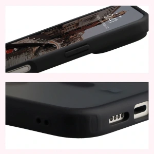 Etui z pierścieniem magnetycznym + szkło hartowane Bizon MatteO Pack do Apple iPhone 17 Pro przydymione-czarne