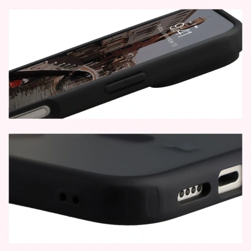 Etui z pierścieniem magnetycznym + szkło hartowane Bizon MatteO Pack do Apple iPhone 17 Pro przydymione-czarne