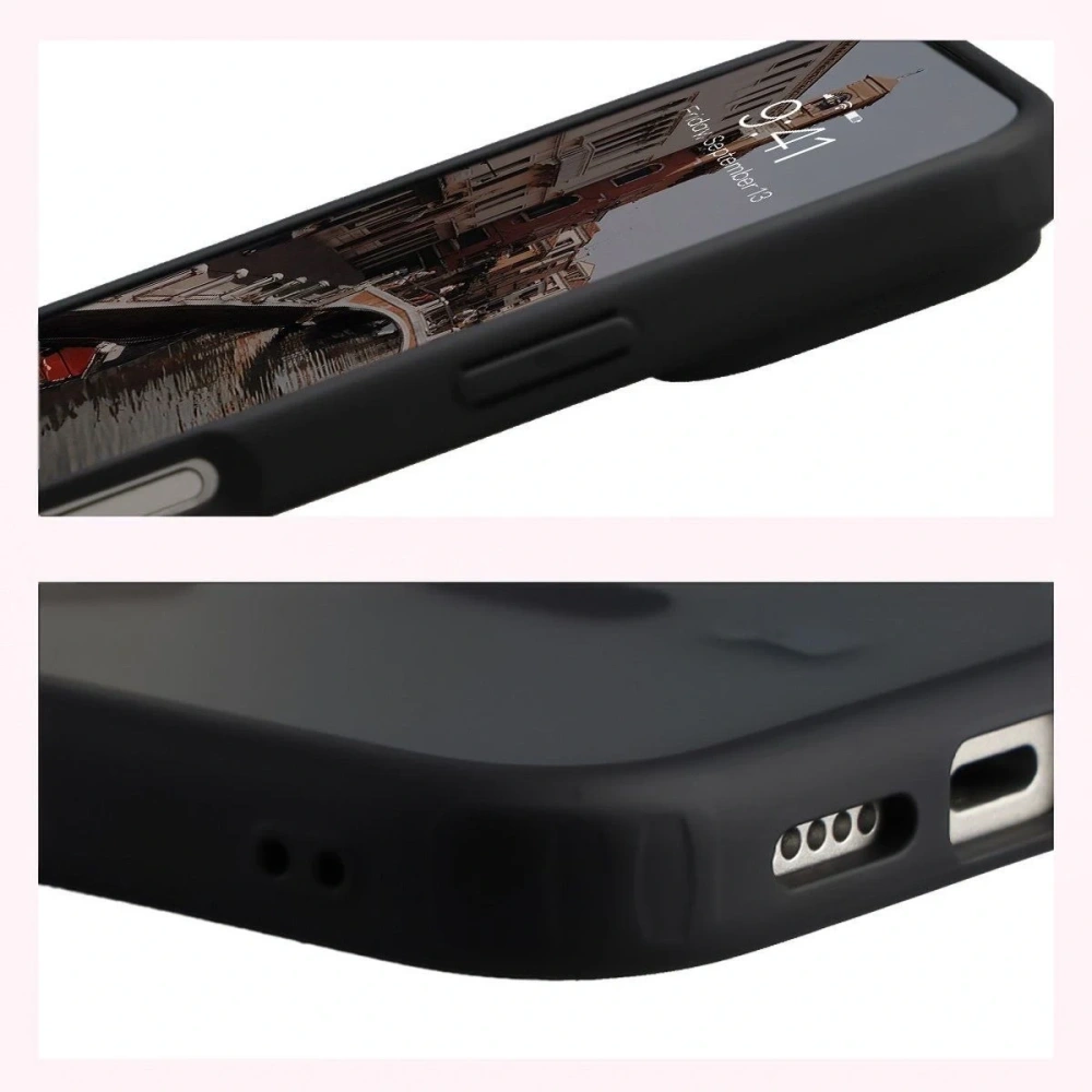 Etui z pierścieniem magnetycznym + szkło hartowane Bizon MatteO Pack do Apple iPhone 17 Pro przydymione-czarne