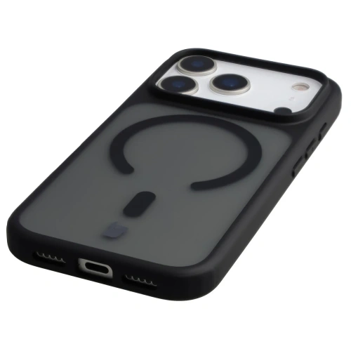 Etui z pierścieniem magnetycznym + szkło hartowane Bizon MatteO Pack do Apple iPhone 17 Pro przydymione-czarne