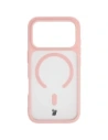 Etui z pierścieniem magnetycznym + szkło hartowane Bizon MatteO Pack do Apple iPhone 17 Pro przydymione-jasnoróżowe