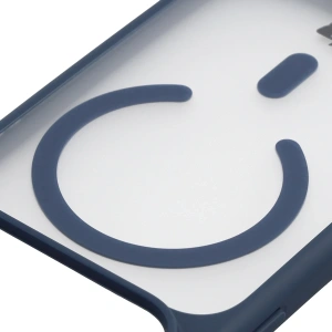 Etui z pierścieniem magnetycznym + szkło hartowane Bizon MatteO Pack do Apple iPhone 17 Pro przydymione-granatowe