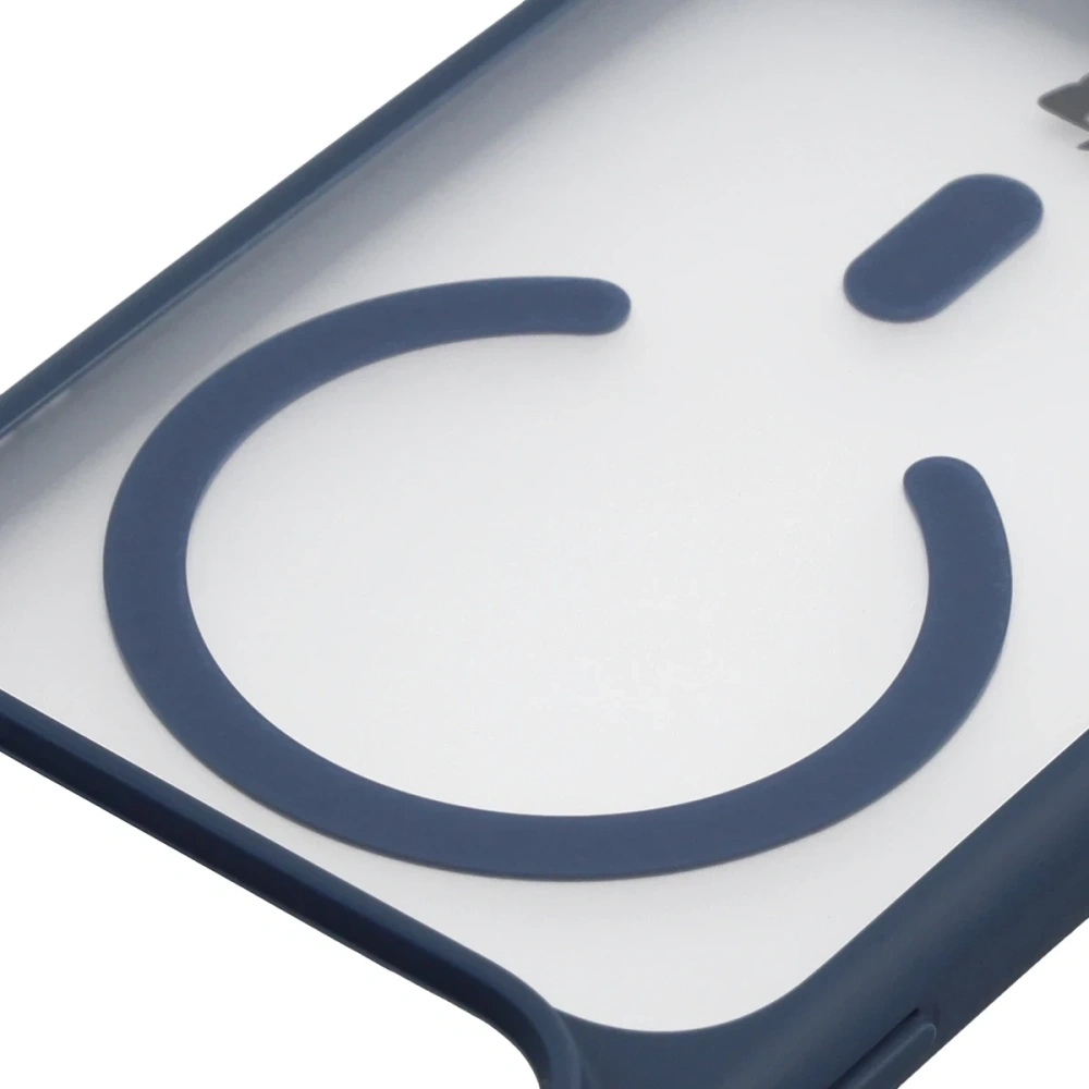 Etui z pierścieniem magnetycznym + szkło hartowane Bizon MatteO Pack do Apple iPhone 17 Pro przydymione-granatowe