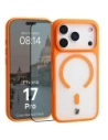Etui z pierścieniem magnetycznym + szkło hartowane Bizon MatteO Pack do Apple iPhone 17 Pro przydymione-pomarańczowe