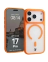 Etui z pierścieniem magnetycznym + szkło hartowane Bizon MatteO Pack do Apple iPhone 17 Pro przydymione-pomarańczowe