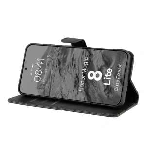 Etui z klapką Bizon Case Pocket do Honor Magic8 Lite czarne