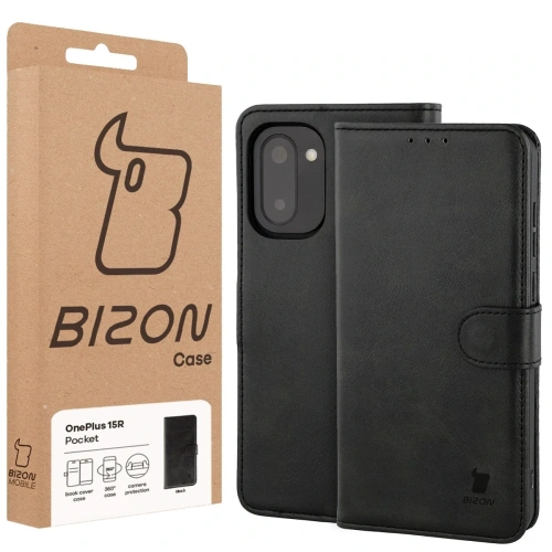 Etui z klapką Bizon Case Pocket do OnePlus 15R czarne