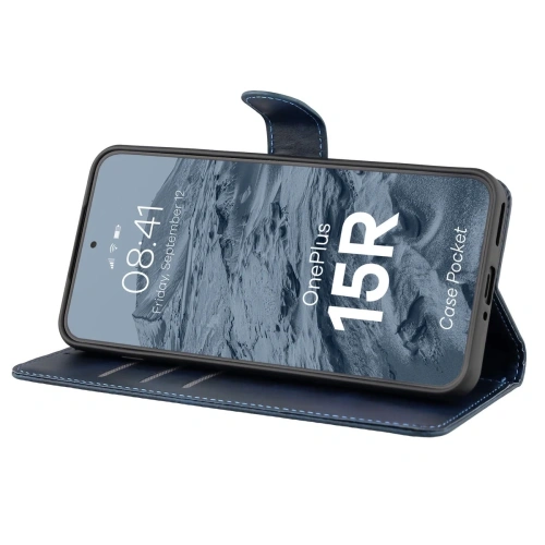 Etui z klapką Bizon Case Pocket do OnePlus 15R granatowe