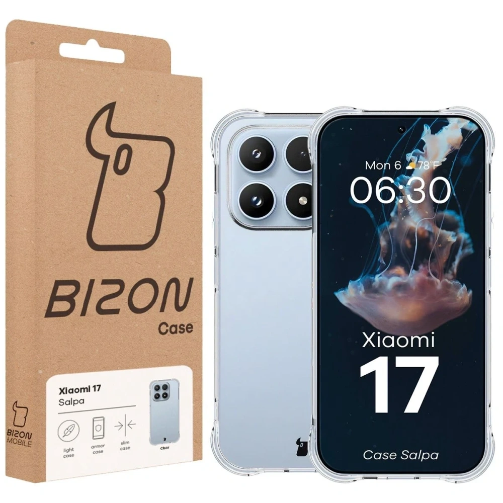 Elastyczne etui Bizon Case Salpa do Xiaomi 17 przezroczyste