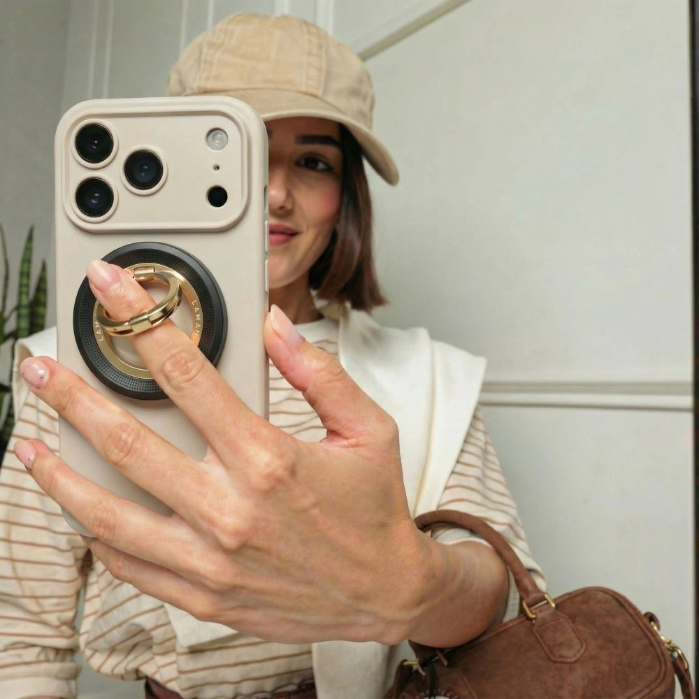 Uchwyt magnetyczny na palec Tech-Protect MMR700 Lamano Magnetic MagSafe Phone Ring Black/gold