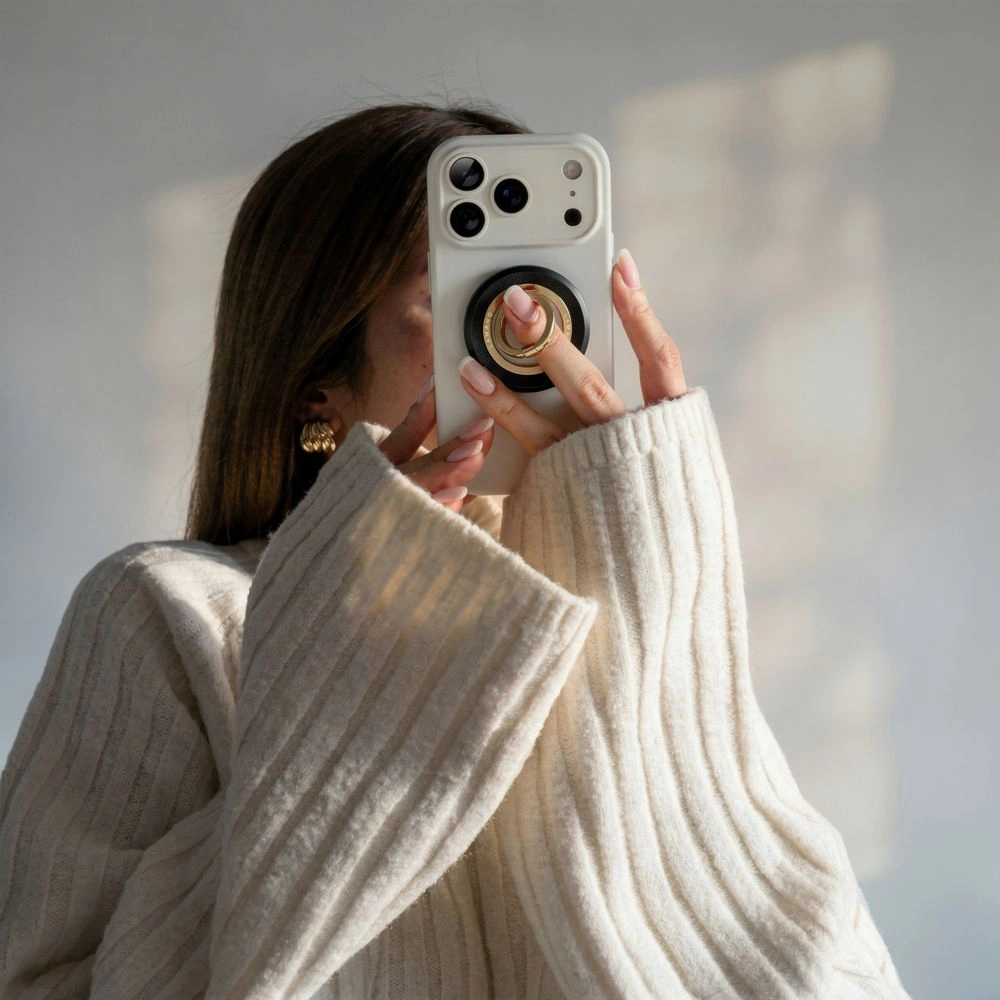 Uchwyt magnetyczny na palec Tech-Protect MMR700 Lamano Magnetic MagSafe Phone Ring Black/gold